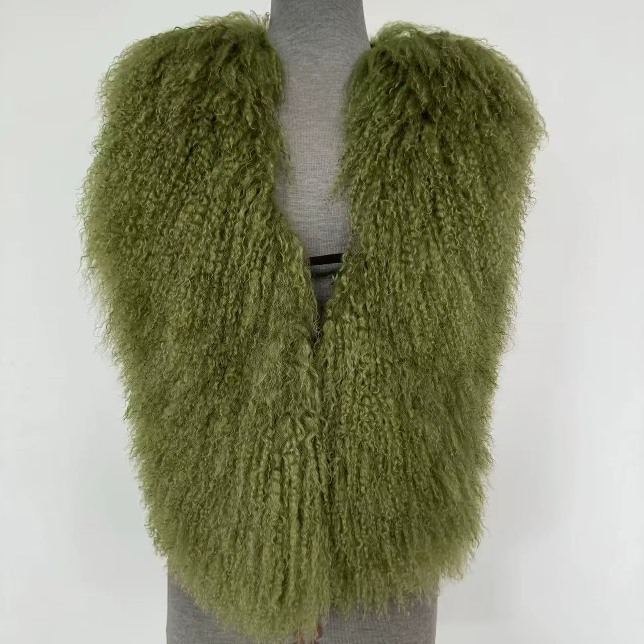 Gilets à col en V profond pour femmes, veste dos nu, haut moelleux, manteau à licou en fourrure mong