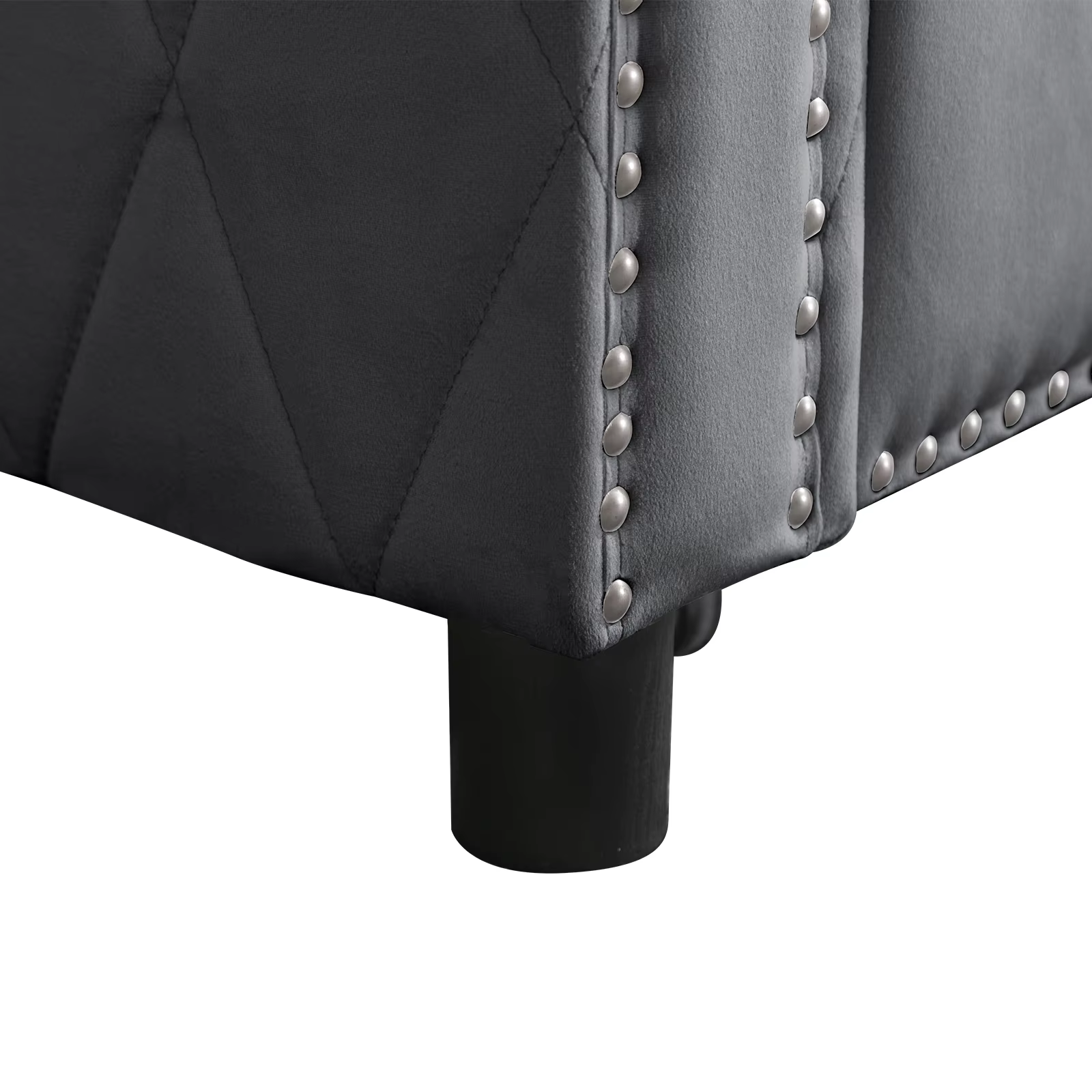 HORGgland-Canapé convertible en forme de L avec chaise de rangement, canapé-lit en velours, canapé-l