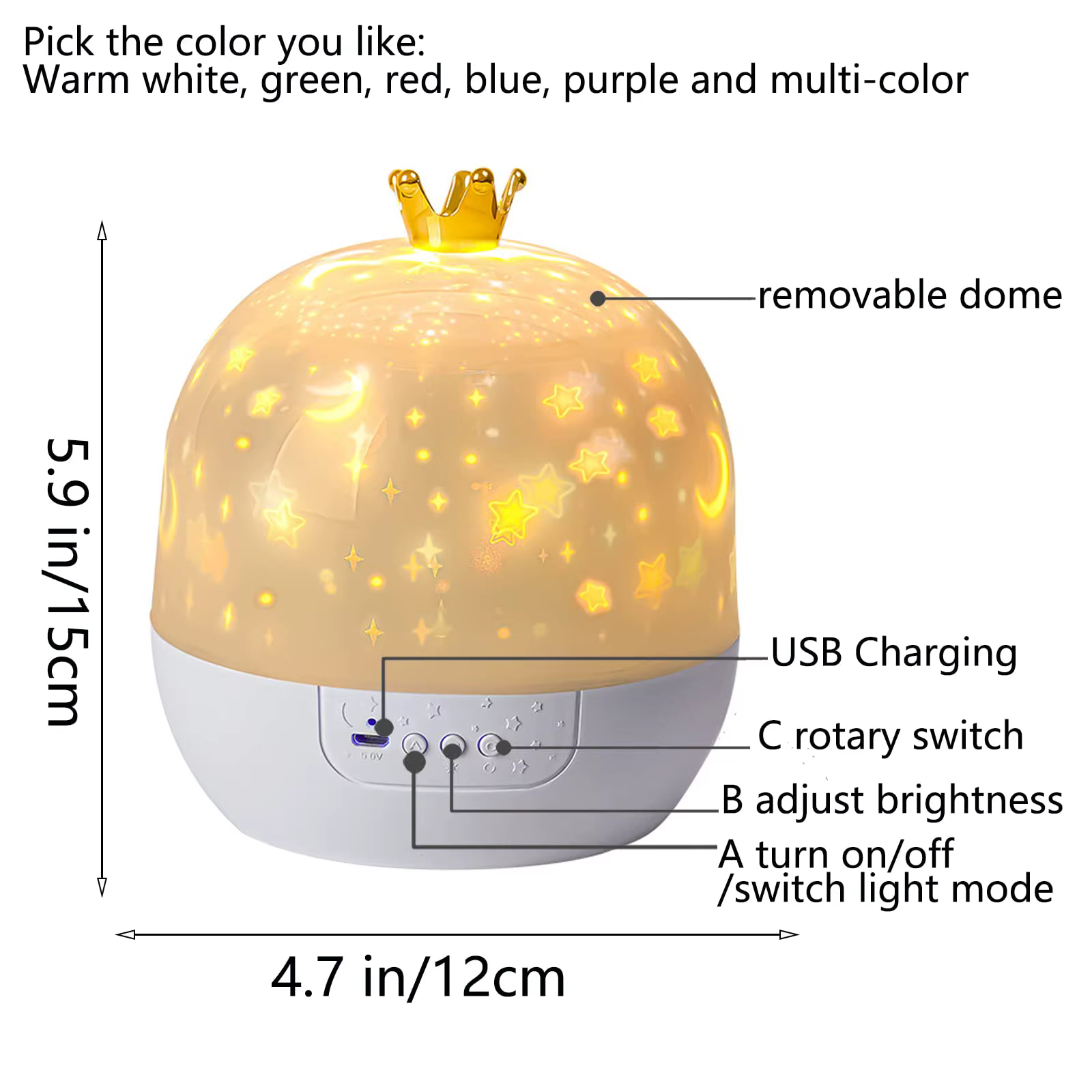 Projecteur Créatif Fantaisie 360 ° Rotatif 15 types de projecteur diapositives galaxie étoilée proje