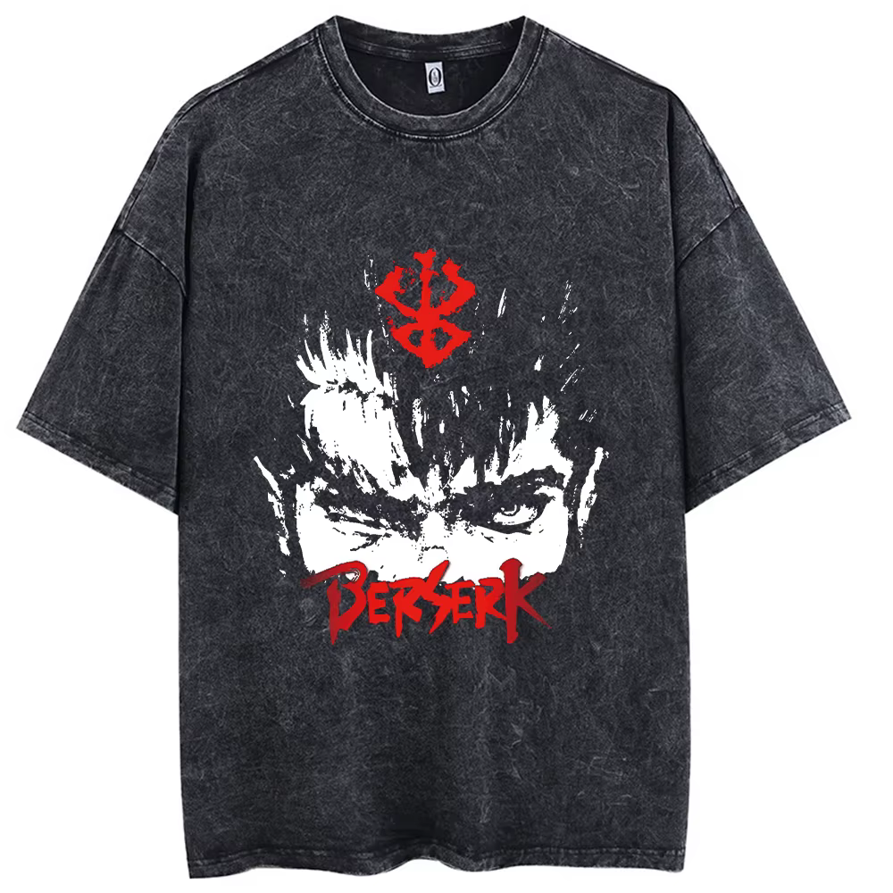 Hip Hop hommes Streetwear T-Shirt rétro Vintage lavé Anime graphique T-Shirt hommes Harajuku coton d