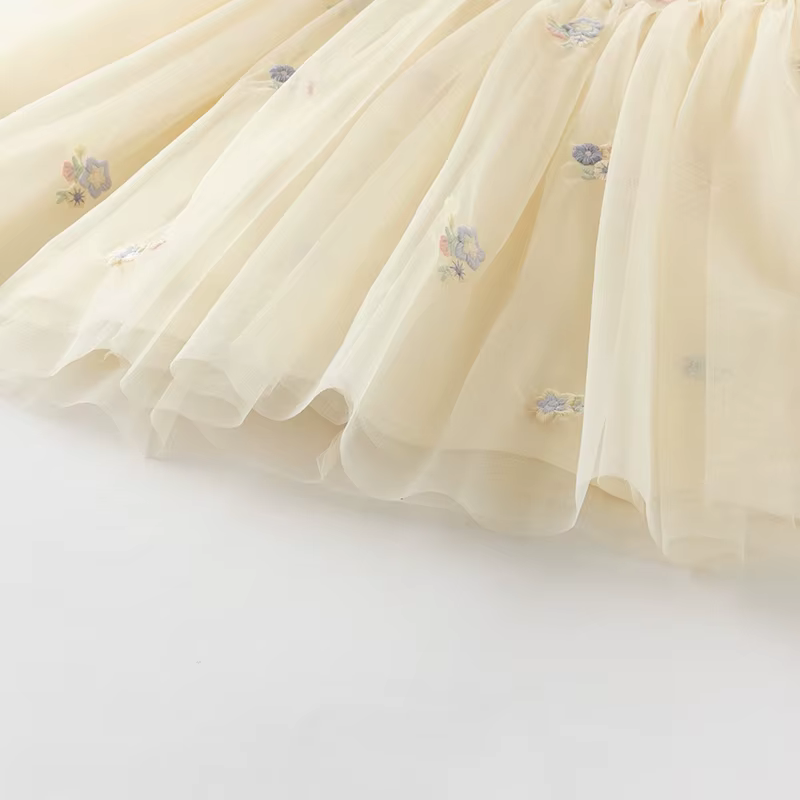 Dave Bella été filles bébé princesse robe charme élégant mignon maille brodé robe florale fête douce