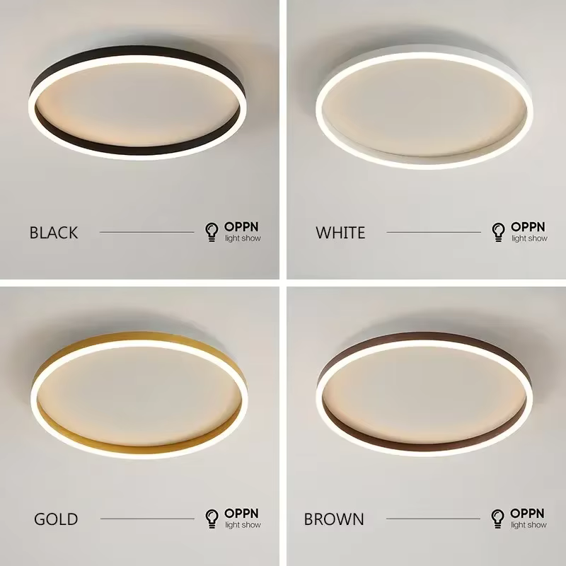 Plafonnier LED Circulaire en Métal Acrylique au Design Nordique Moderne, Luminaire Décoratif de Plaf