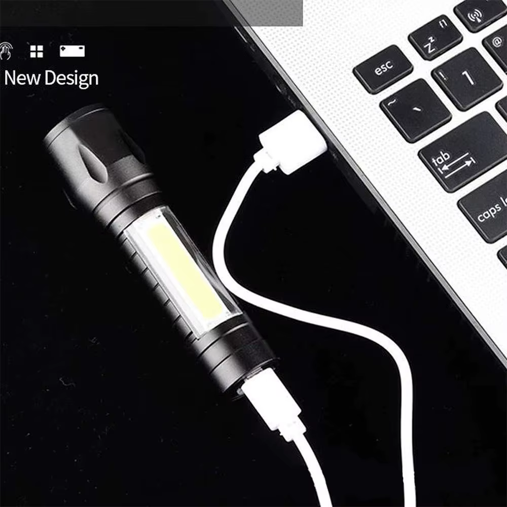 Lampe de poche LED Zoom Rechargeable Portable XP-G Q5, Mini lampe torche, lanterne, 3 Modes d'éclair