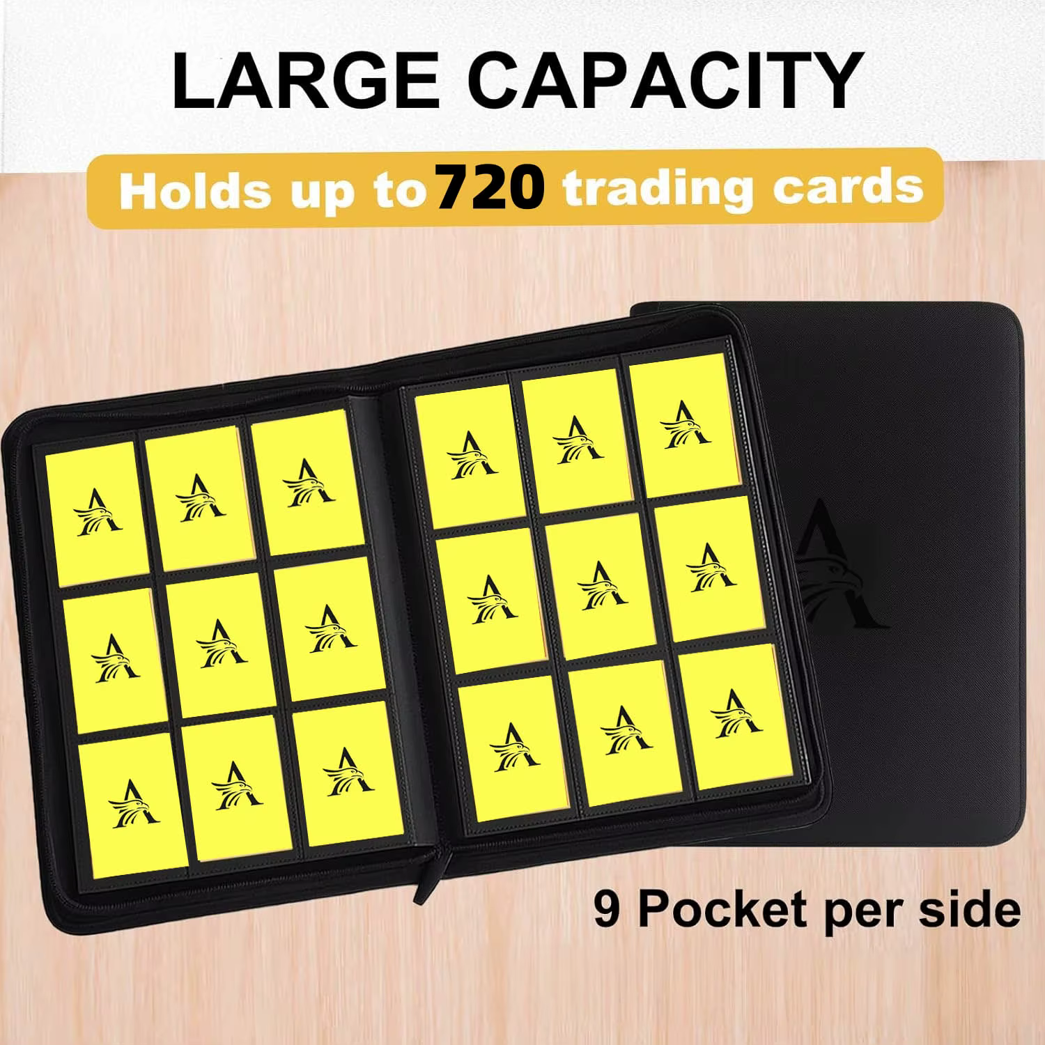 Classeur de cartes à collectionner premium à 9 pochettes, classeur de collection en PU à 720 pochett
