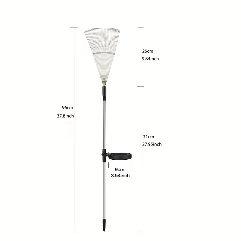 1 paquet de lumière solaire de pelouse de feu d'artifice extérieur, lumières féeriques de fleur de j