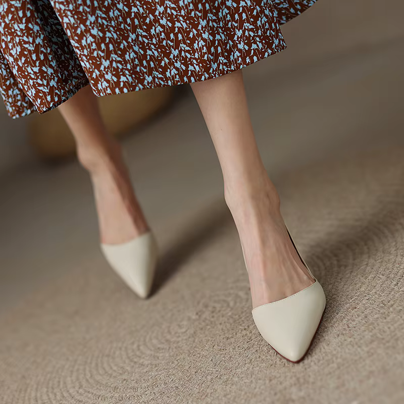 FEDONAS-Escarpins pointus en cuir véritable pour femmes, chaussures à talons fins, robe de bureau, d