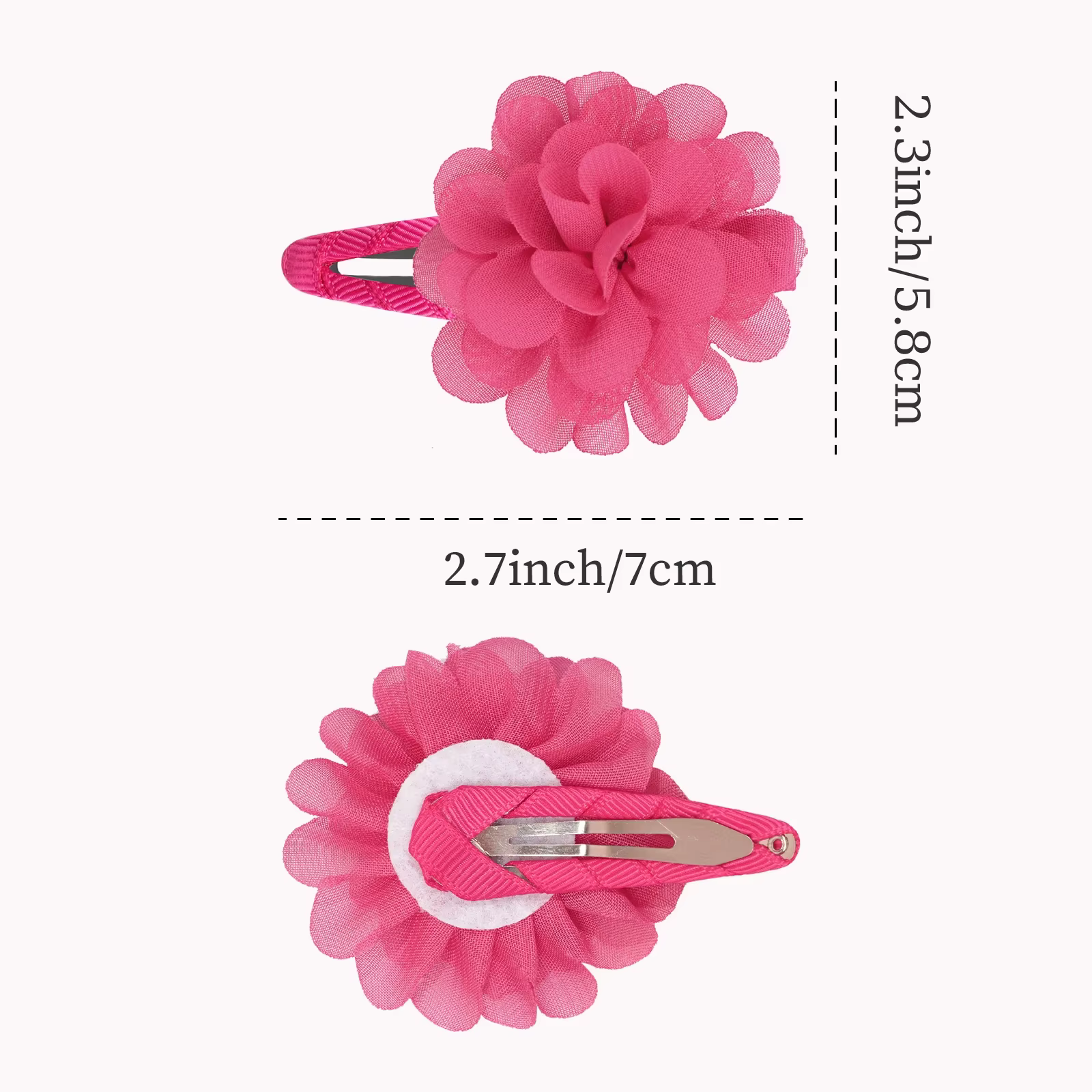 6 pinces à cheveux antidérapantes en forme de fleur en mousseline de soie, accessoires pour cheveux