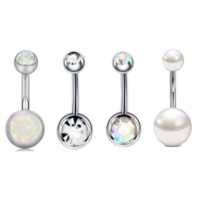 4PC griffe nombril Piercing ensemble acier chirurgical cristal ventre Piercing en vrac femmes abeill
