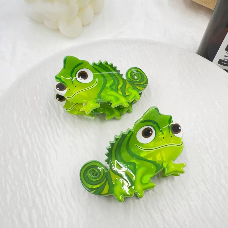 1pc nouveau dessin animé mignon dinosaure vert lézard pince à cheveux arrière de la tête pince à che