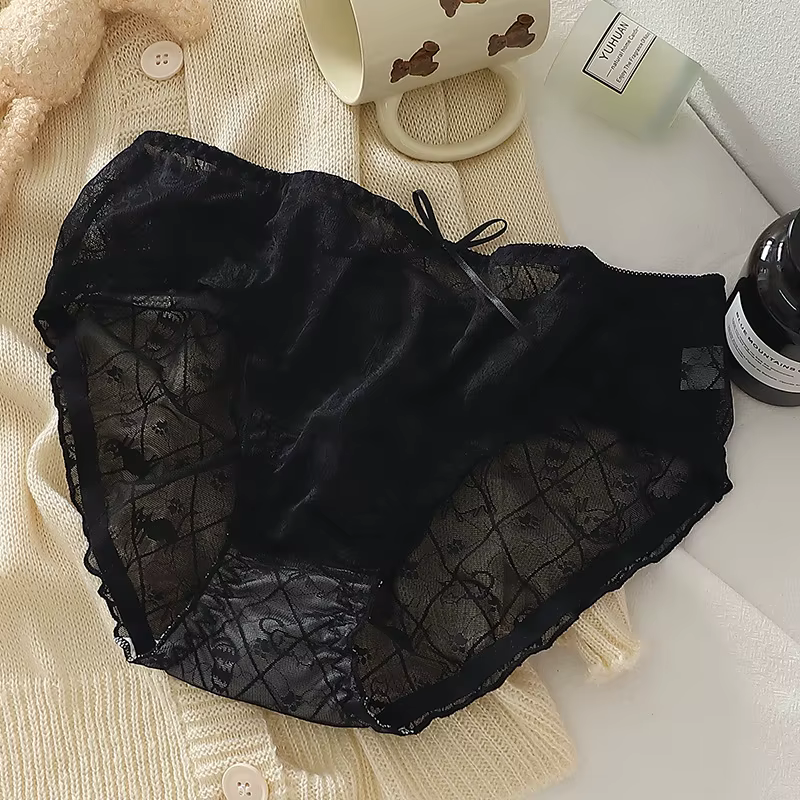 Grande taille M à 4XL filles dentelle culottes lait sentiment slips bonbons couleurs maille caleçon
