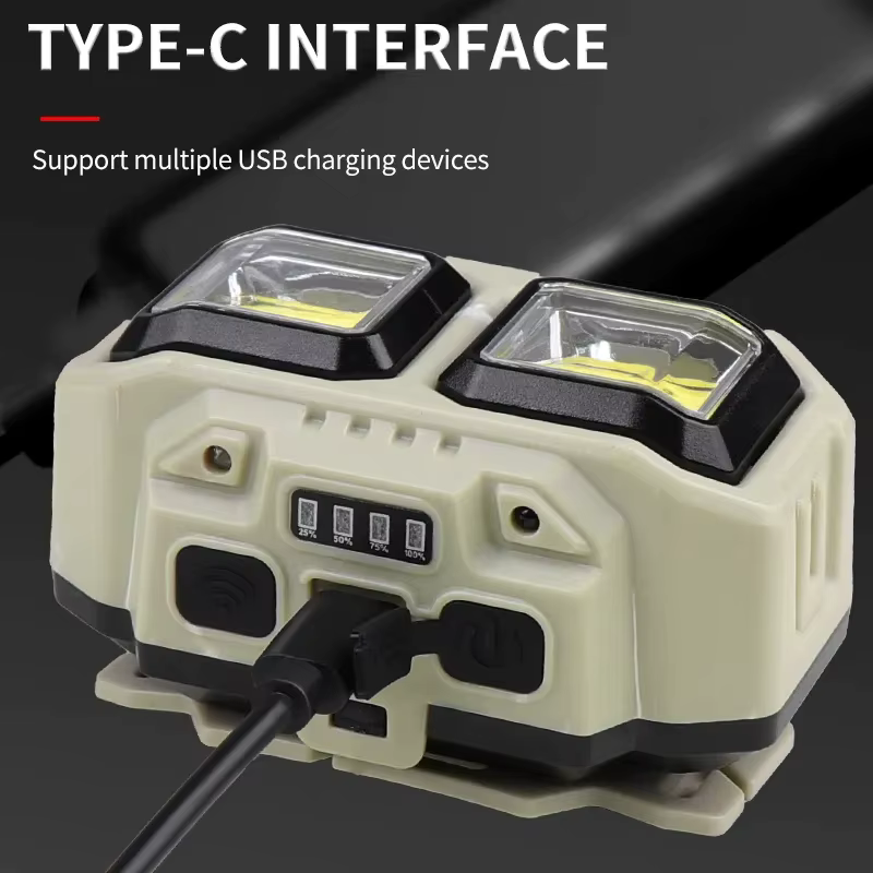 Lampe frontale LED puissante à Induction, Charge de Type C, 4 Modes d'éclairage, étanche, pour Campi