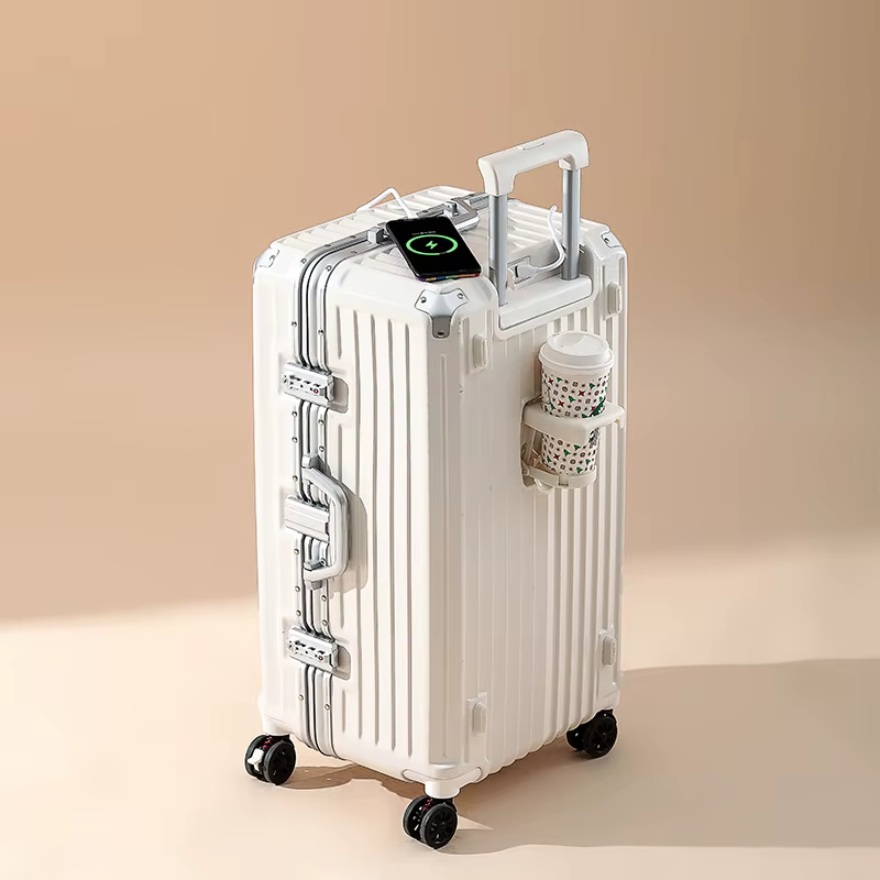 Ensemble de bagages durables de grande capacité pour hommes, valise avec chargeur USB, bagage à main