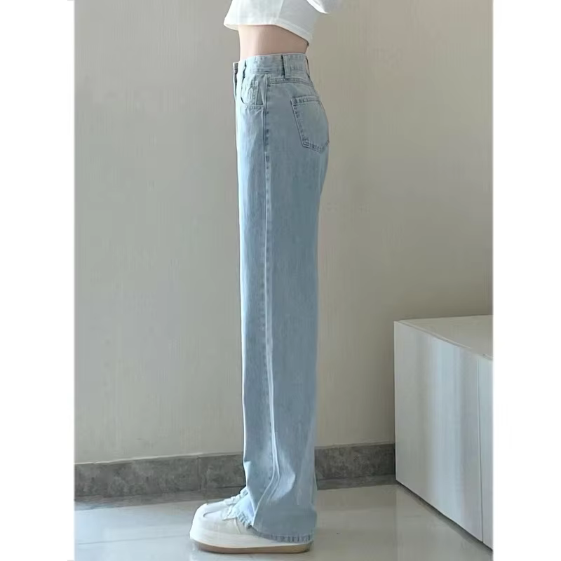 Automne printemps jean femmes Denim pantalon Vintage pantalon droit mode femme blanc noir solide amp