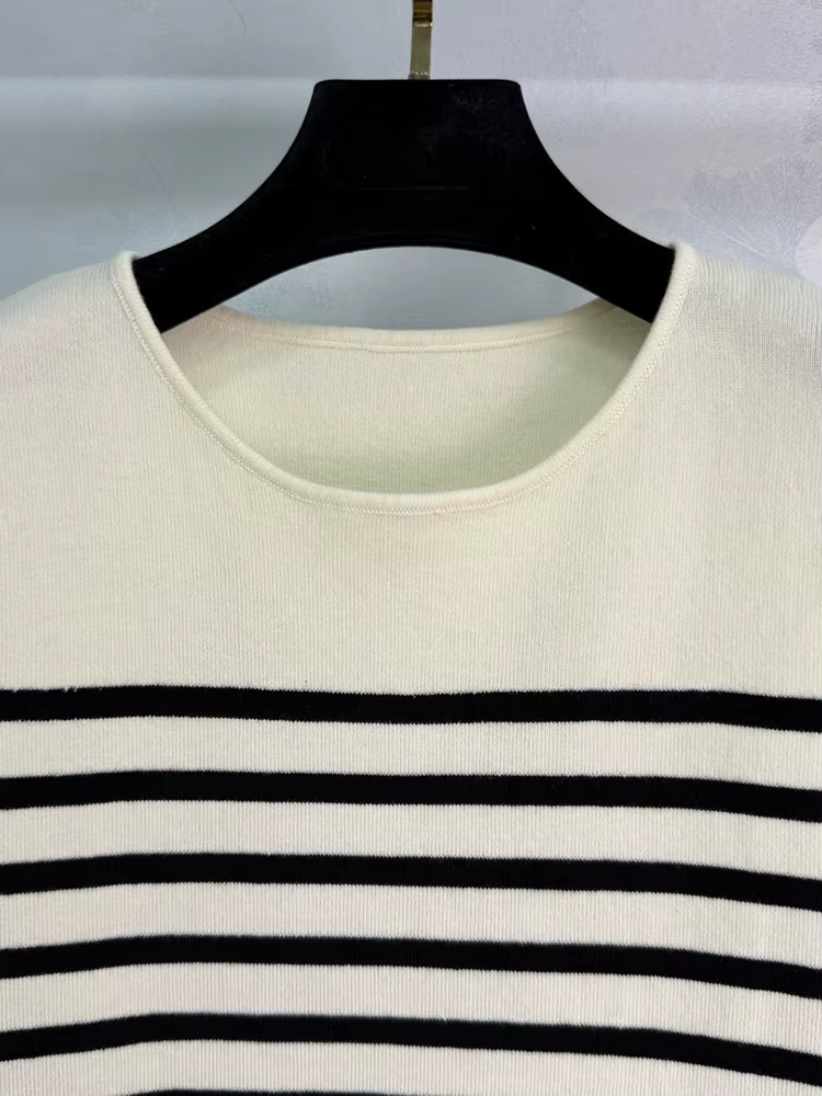 Pulls en laine rayés tricotés pour femme, col rond, sans manches, coupe droite, pour la maison, mode