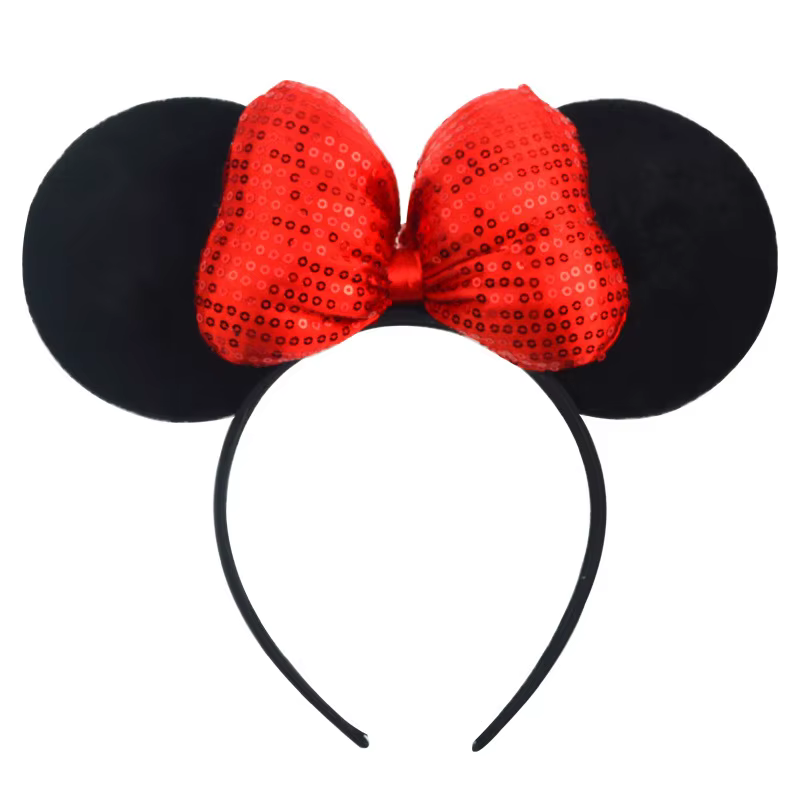 Bandeau souris oreilles de dessin animé, nœuds à paillettes, accessoires pour cheveux de fête Cospla