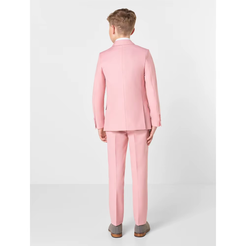 Ensembles roses pour enfants, 3 pièces, élégant, revers cranté, simple boutonnage, costume formel dé