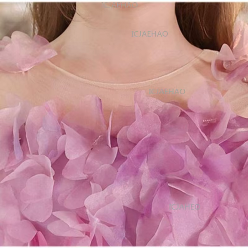 Nouvelle Robe de Princesse Fleurie pour Filles, Tenue de Cérémonie pour Enfants, Robe de Performance