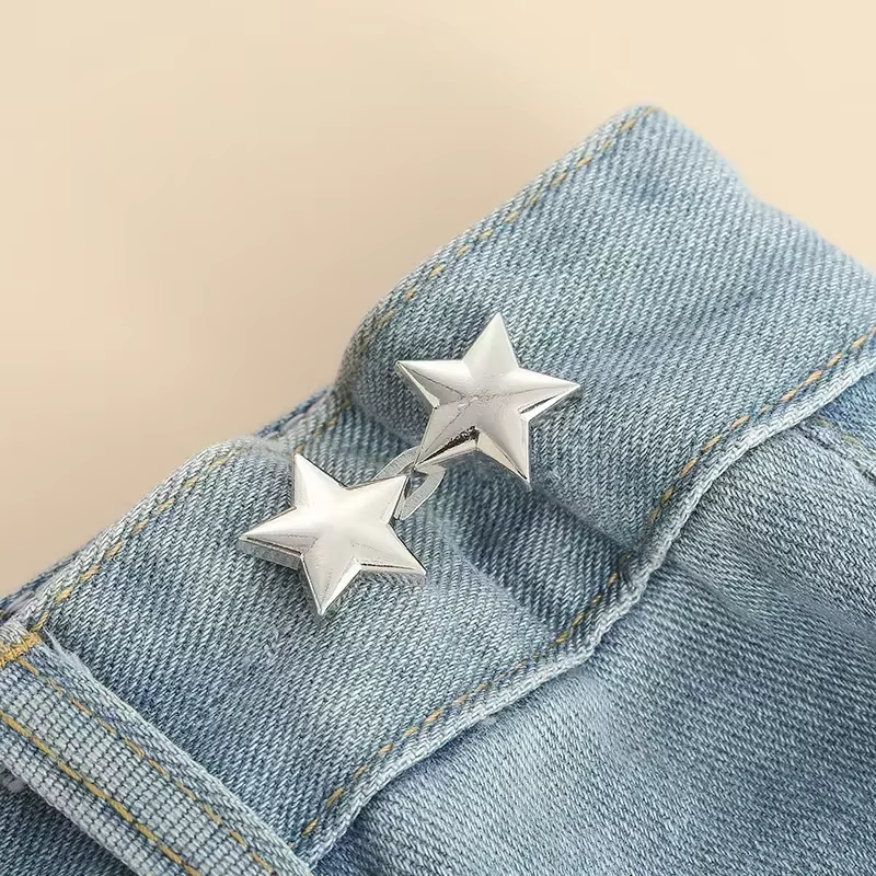 1 paire de boutons en jean, Clips réglables pour pantalons, jupes, tendeur de taille, boucle, bouton