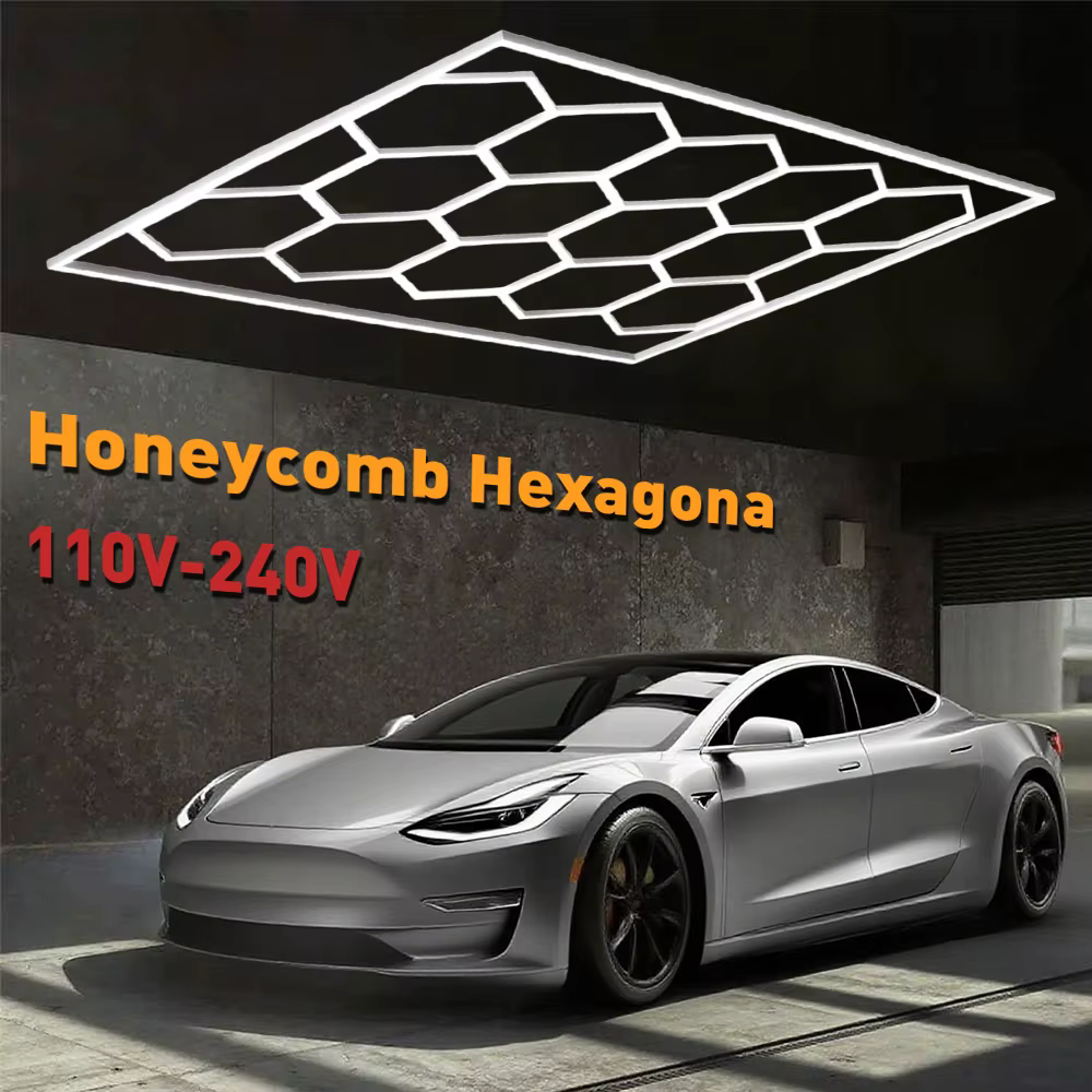 VASTFIRE 1/3/5/8/14 trous nid d'abeille hexagonal LED plafonnier de garage 6500K lumière froide pour