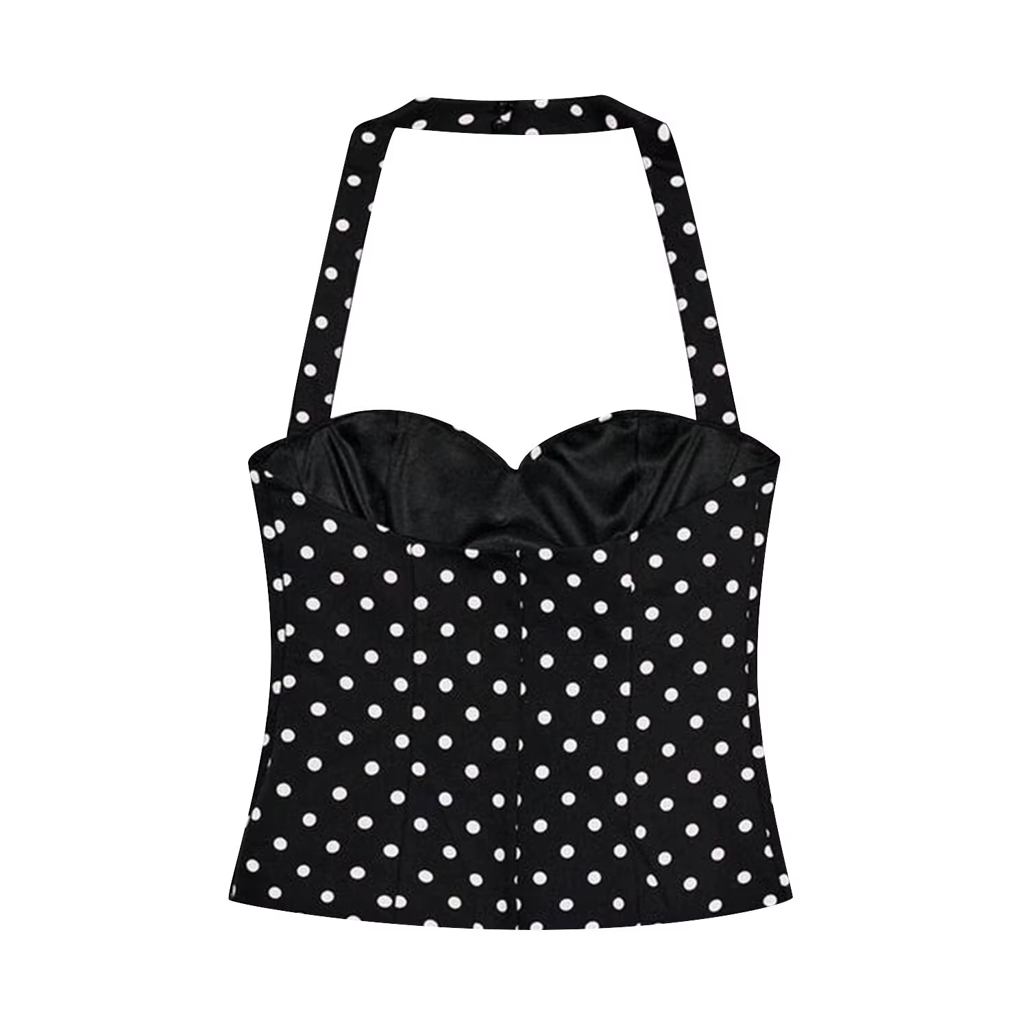 KONDALA Sexy Y2K Girl Halter Tops Corset Slim Polka Dot Print Short Tops Fashion 2026 Spring Summer 