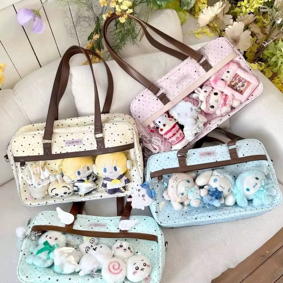 Nouveau Sac à Bandoulière Ita Grande Capacité en Dentelle, Style Lolita, avec Poche Transparente, Y2