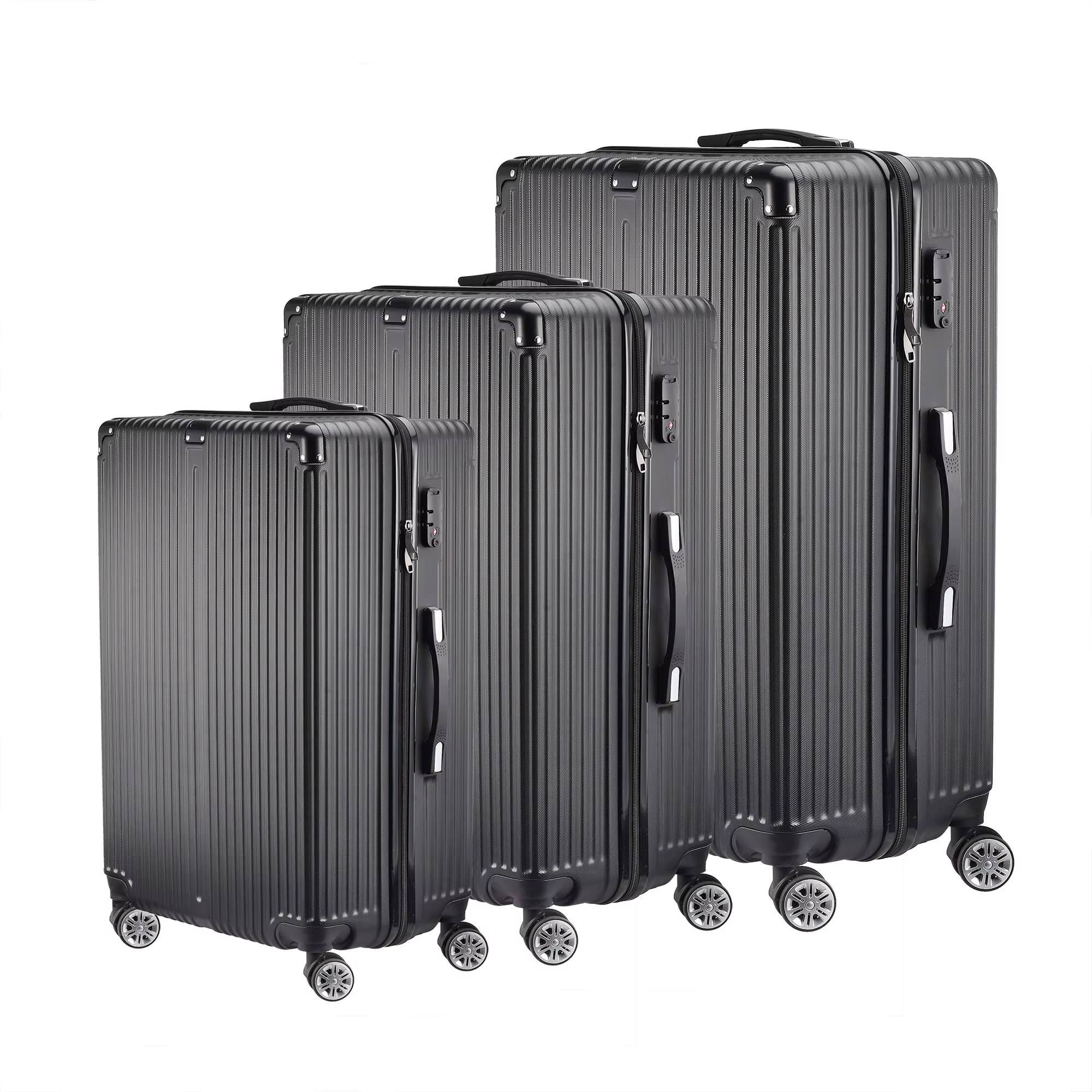 Ensemble de bagages Fangange 3 pièces, roues silencieuses universelles, avec serrure à combinaison,