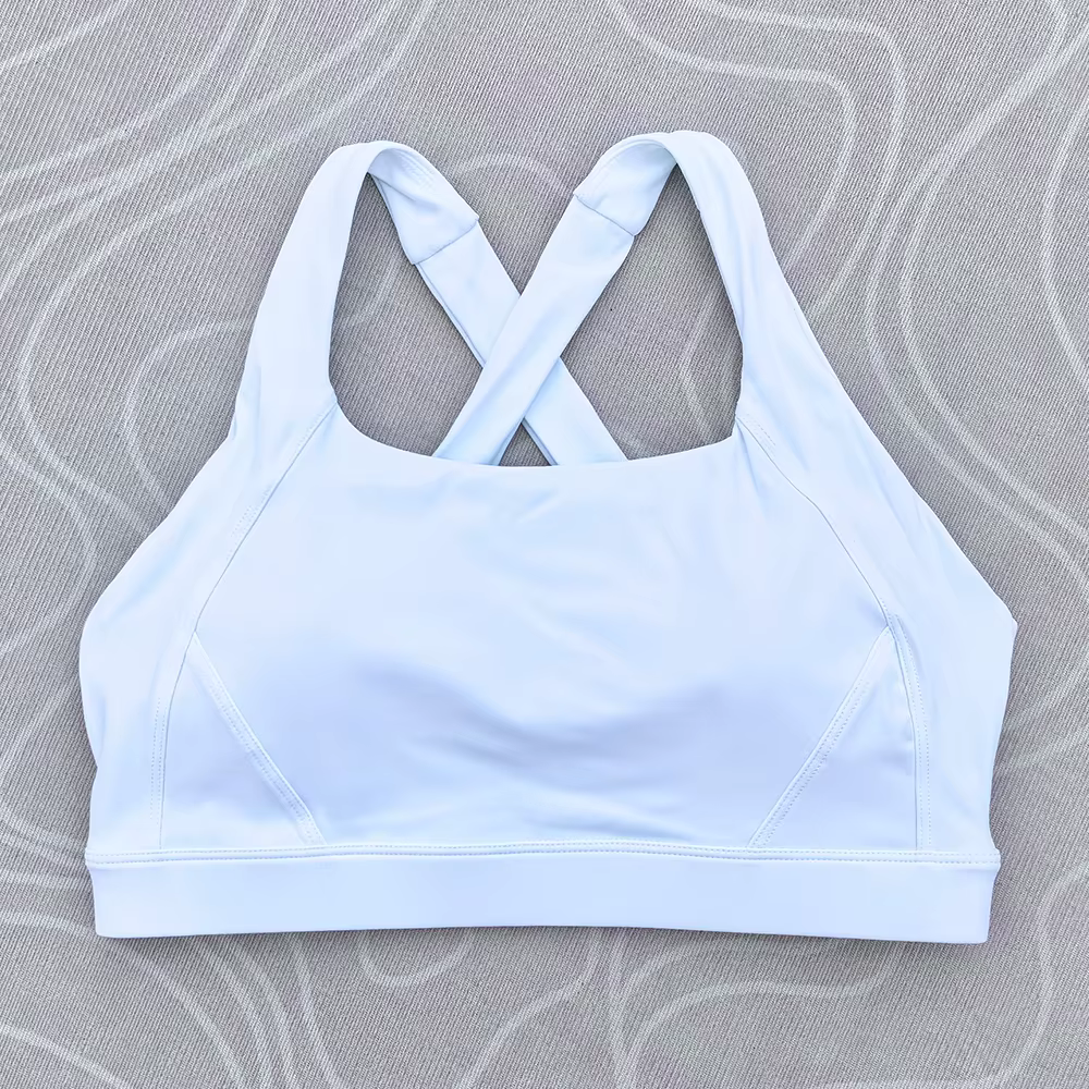 Soutien-gorge de Fitness pour femmes, couleur unie, serré, entraînement complet, dos croisé, sous-vê