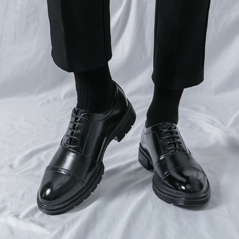 Chaussures en cuir tendance pour homme, de haute qualité, pour mariage, bureau, style brogue, chauss
