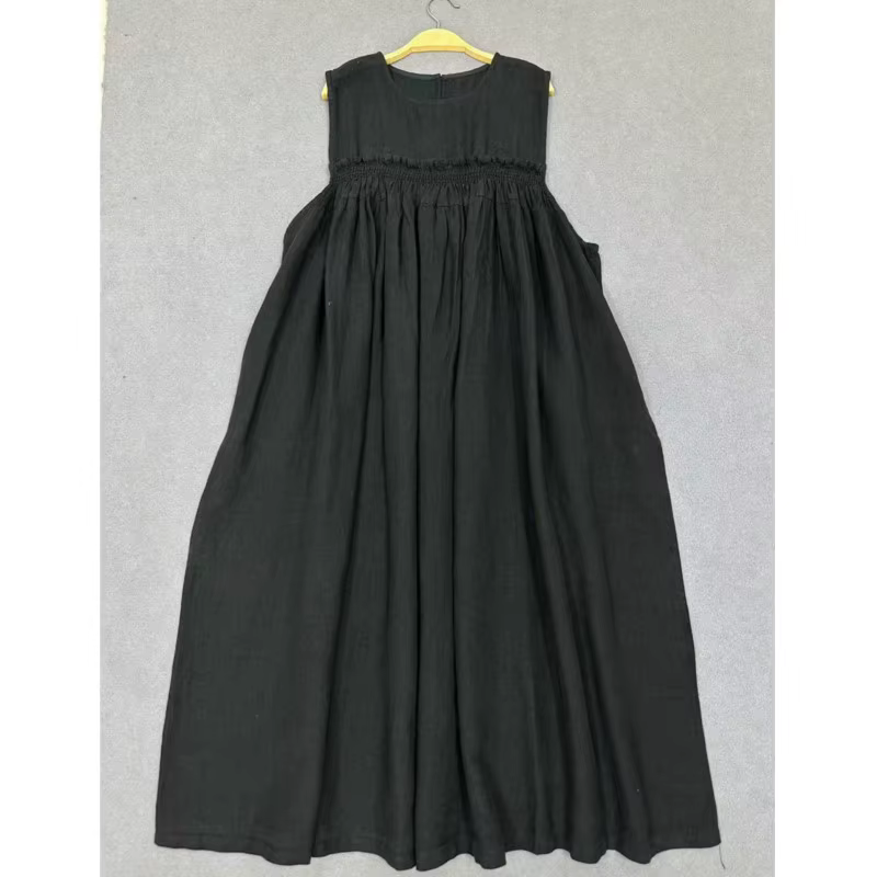 Johnature décontracté sans manches nouveau Style robe pour les femmes été décontracté ample Simple t