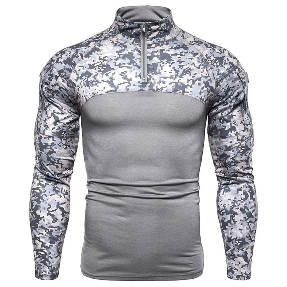 Sweat-shirt tactique à capuche pour hommes, pull d'extérieur à manches longues, léger, col montant, 