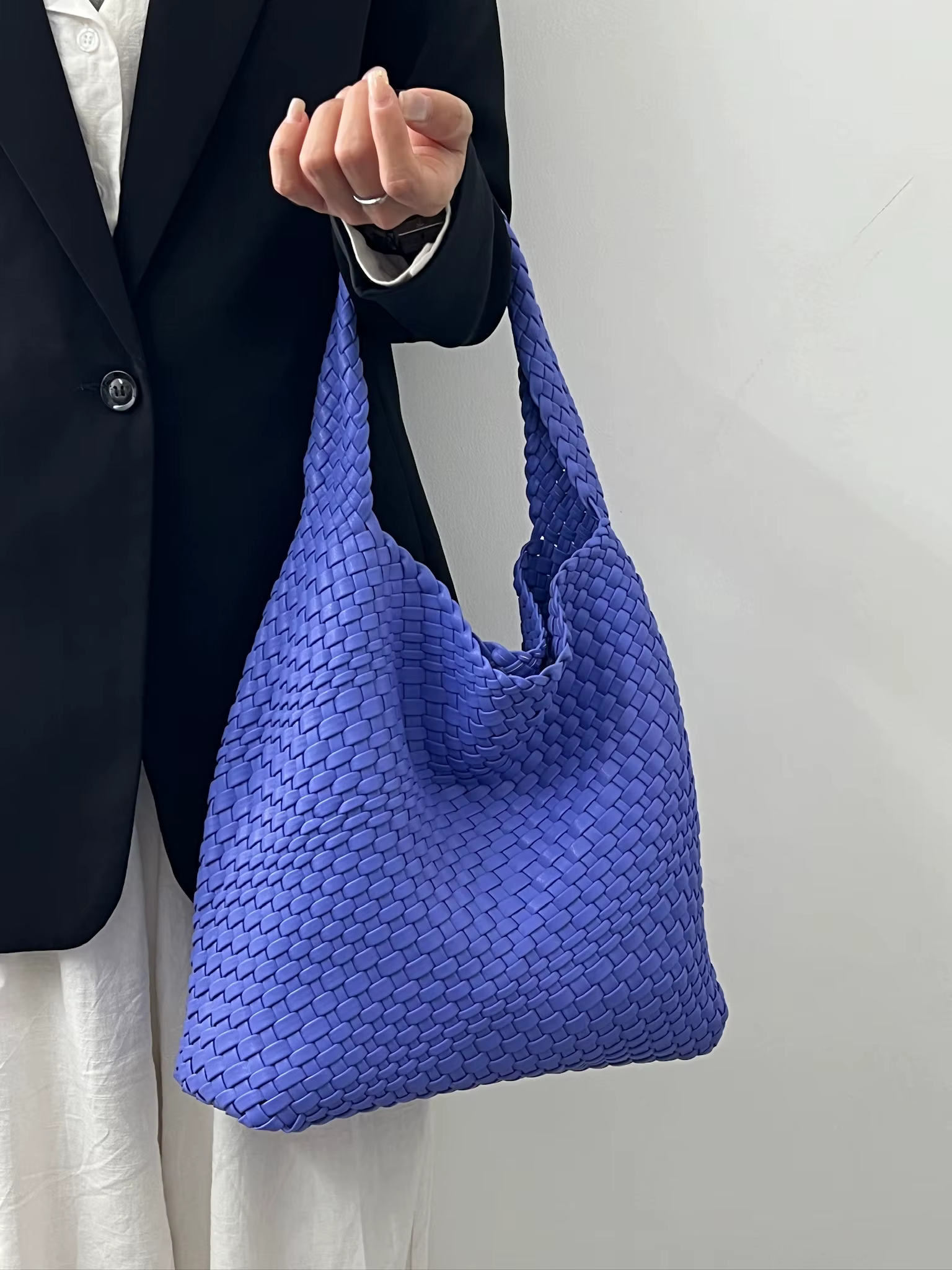 Sac à bandoulière en cuir PU pour femmes, sac sous les bras tissé en tissu doux, tendance, Style eur