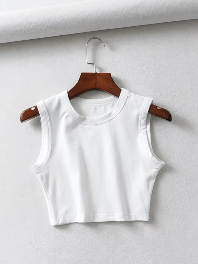 Top court sans manches pour femmes, vintage, blanc, motard, noir, punk, sexy, débardeur, coréen, str