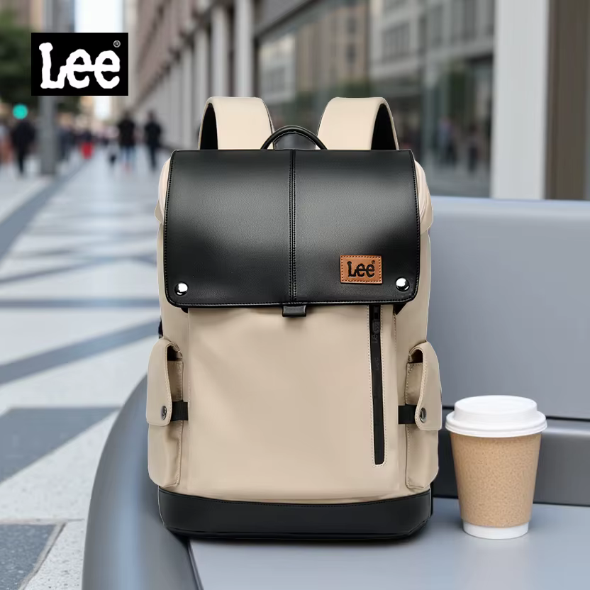 LEE nouveau Style coréen sac à dos en cuir à rabat femmes hommes grande capacité affaires banlieue v