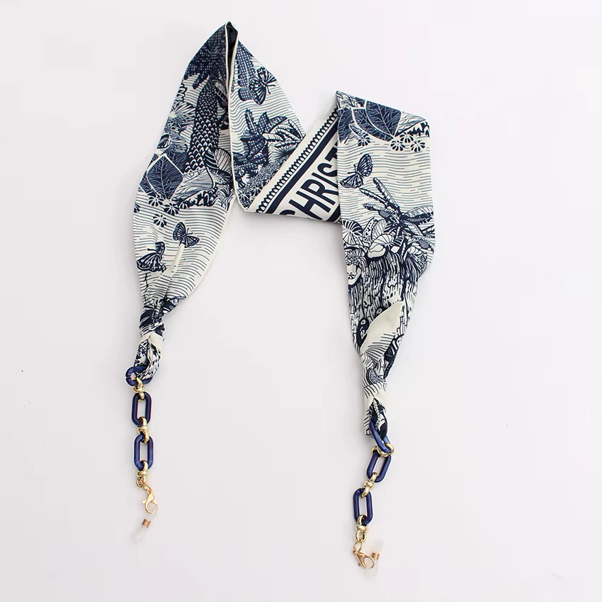Chaînes de lunettes en ruban de soie, mode Boho, lunettes de soleil en acrylique, porte-cordon, sang