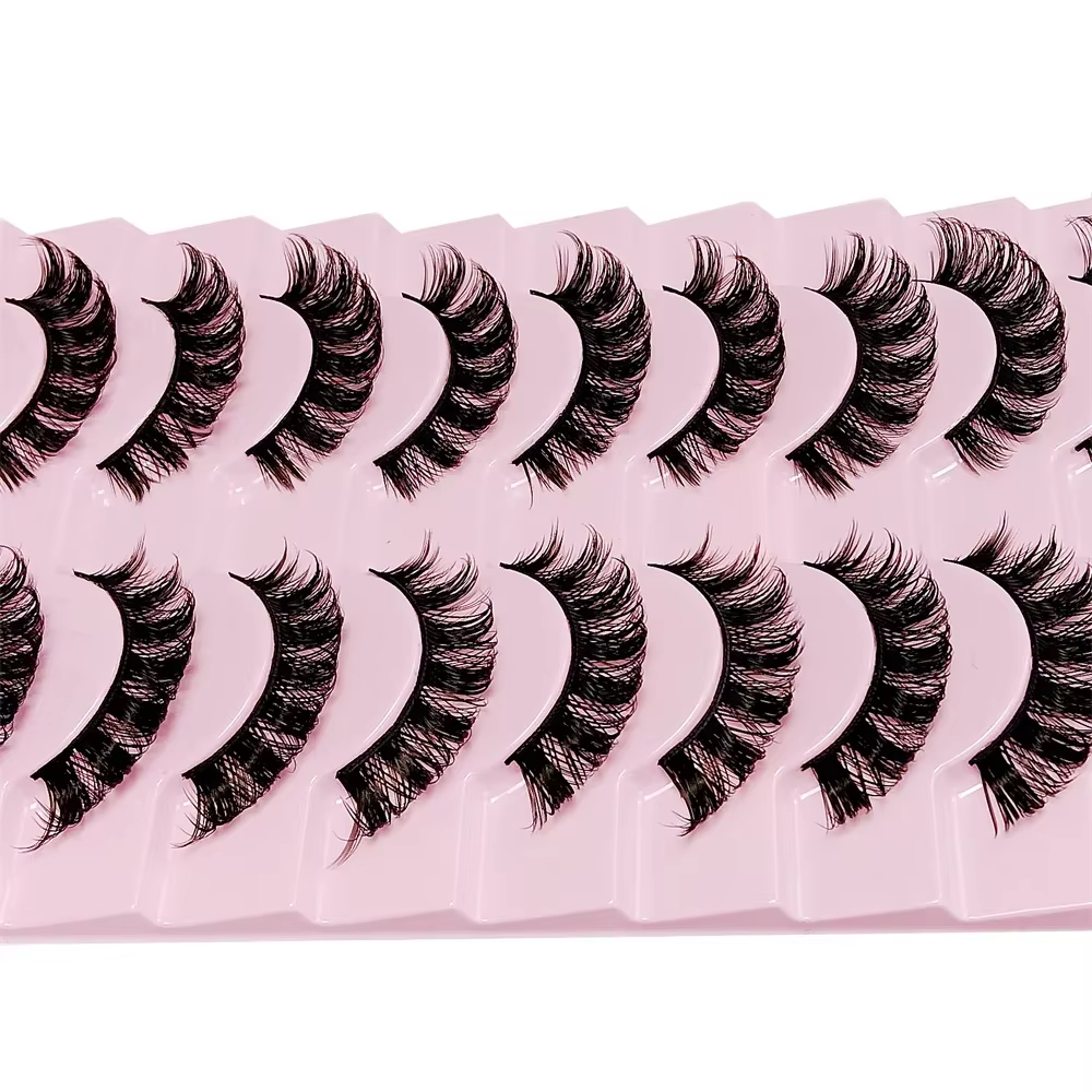 10 paires DD Curl russe bande cils moelleux Volume Faux cils DD Curl dramatique désordre Faux vison 