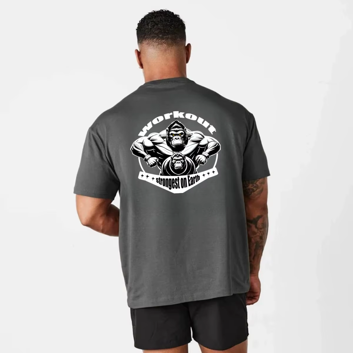 Gym Sport t-shirt hommes coton à manches courtes haut homme entraînement musculation t-shirt