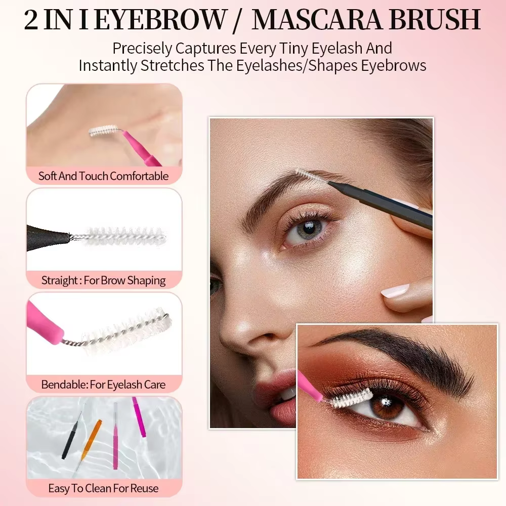 Mini brosse à sourcils jetable, 5/10/50 pièces, brosses de levage des sourcils, Micro brosse à cils 