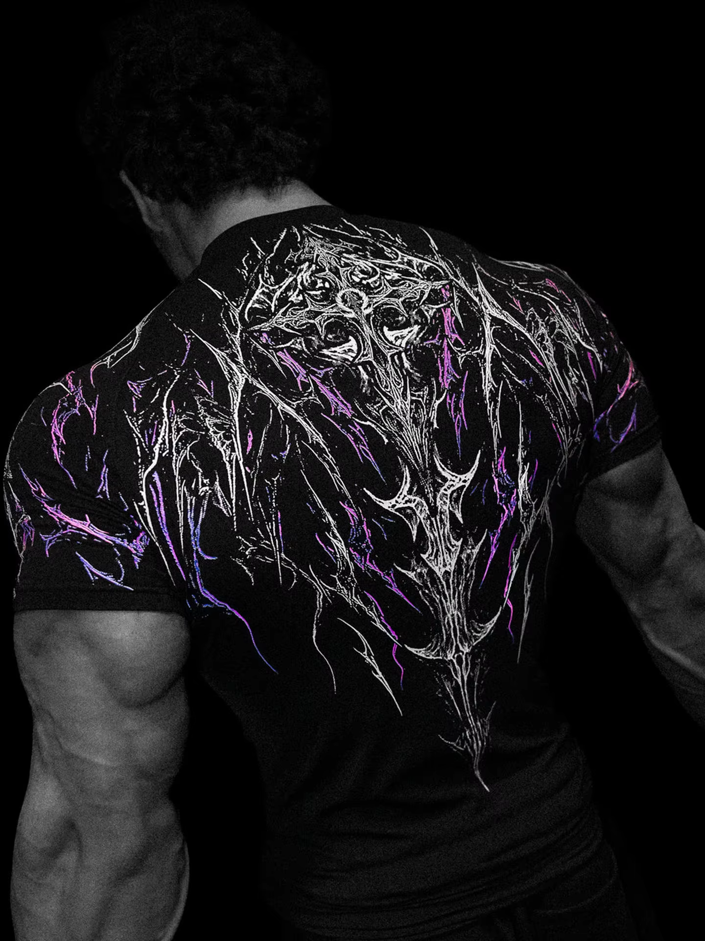 T-shirt de sport imprimé à compression à séchage rapide pour homme Dark Dragon Slayer, nouvelle coll