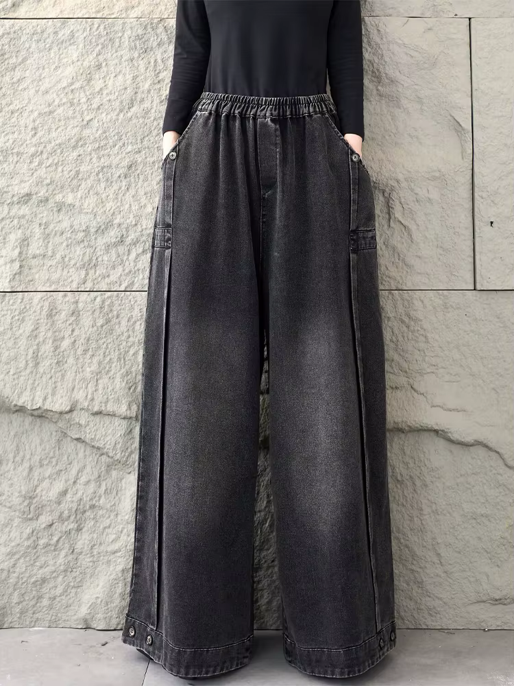 Amax LuluE 2026 printemps mode classique Denim pantalon dames Vintage solide jean décontracté femmes