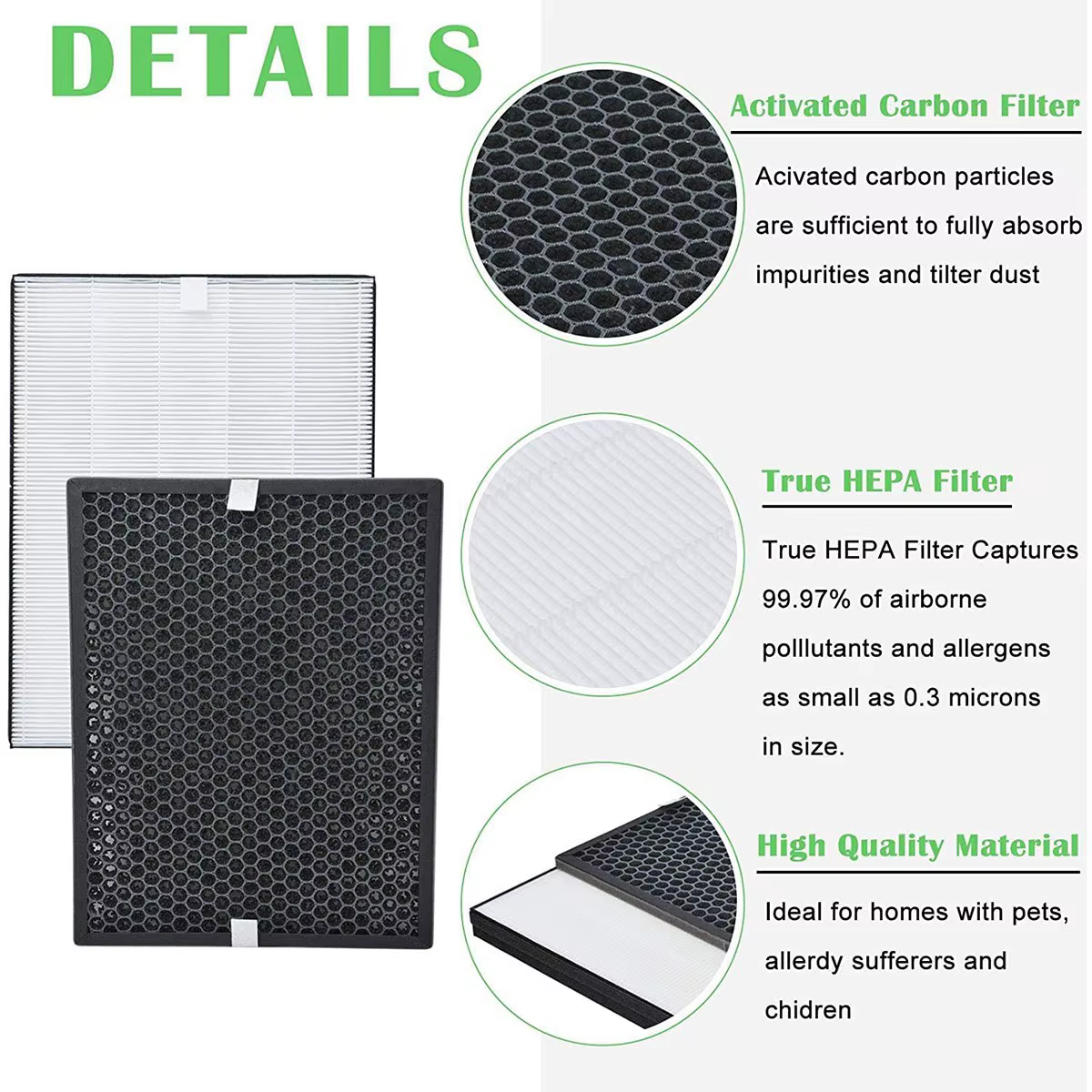 Filtre de rechange Hepa pour supporter ficateur d'air Philips, remplacement AC1214, AC2729, FY1413,