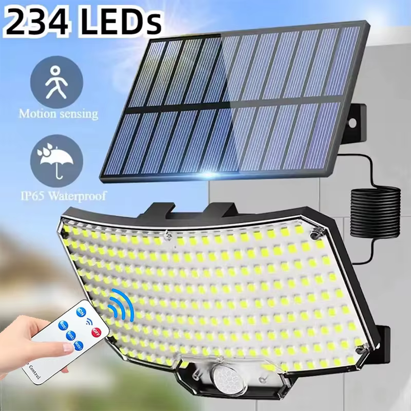 Lumière solaire extérieure Super lumineuse capteur de mouvement solaire forte puissance LED applique