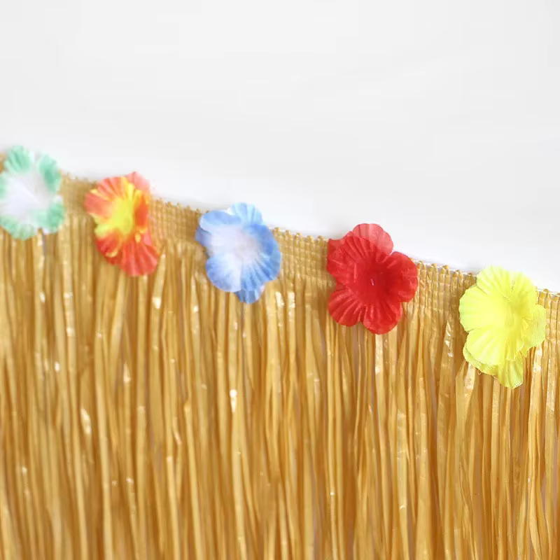 Jupe de Table en paille Luau, 3 tailles, couleur paille, fournitures de fête à thème d'été hawaïen p