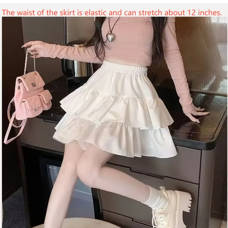 Mini jupe princesse blanche Chic coréenne Y2K pour fille, jupe à plusieurs niveaux de style Ballet,