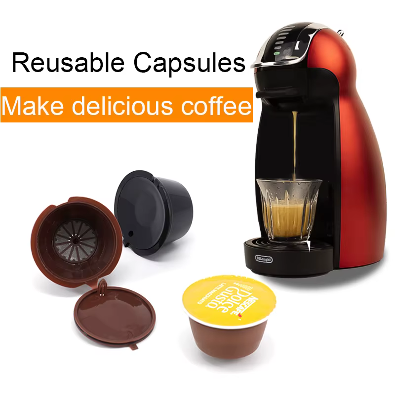 Capsules rechargeables pour café Nescafe DOLCE GUSTO, 10 pièces, filtre réutilisable avec cuillère, 