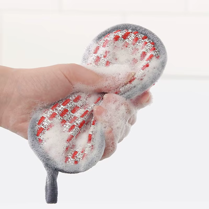 Éponges à récurer pour la vaisselle, lingette magique Double face en microfibre antiadhésive, éponge