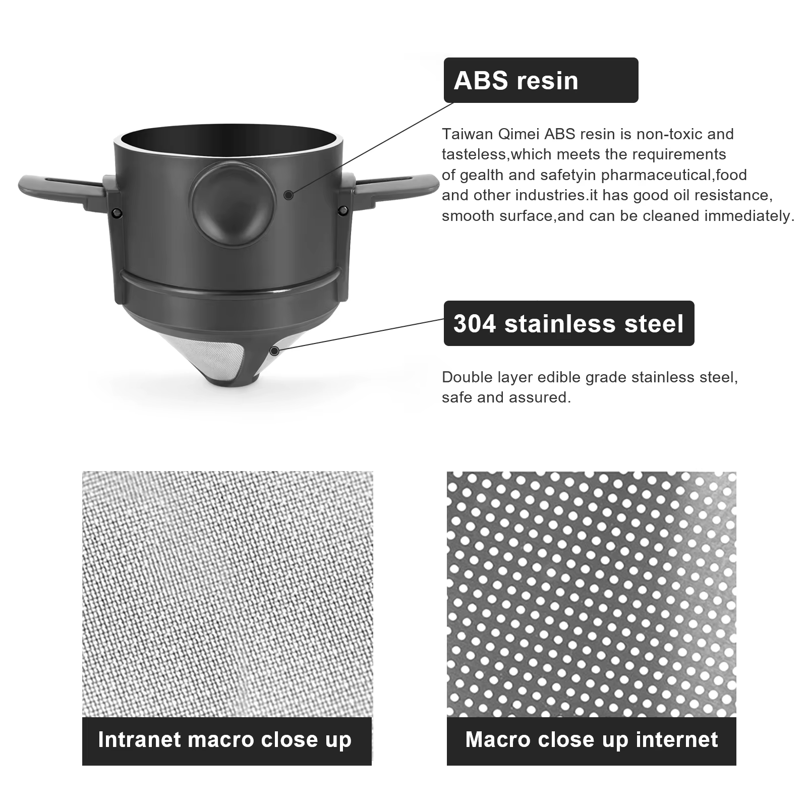 Cône de goutte à café pliable, infusé à la main, support en acier inoxydable, sans papier filtre, fi