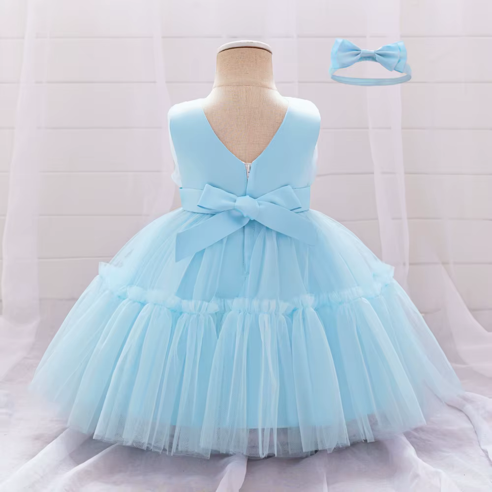 Robes de baptême pour bébés filles, tenue de princesse élégante pour fête de mariage, en Tulle, vête