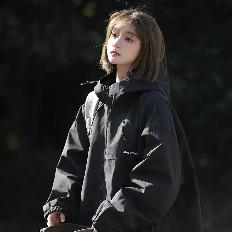 Automne femmes japonais Baseball coupe-vent vestes à manches longues unique manteau d'extérieur haut