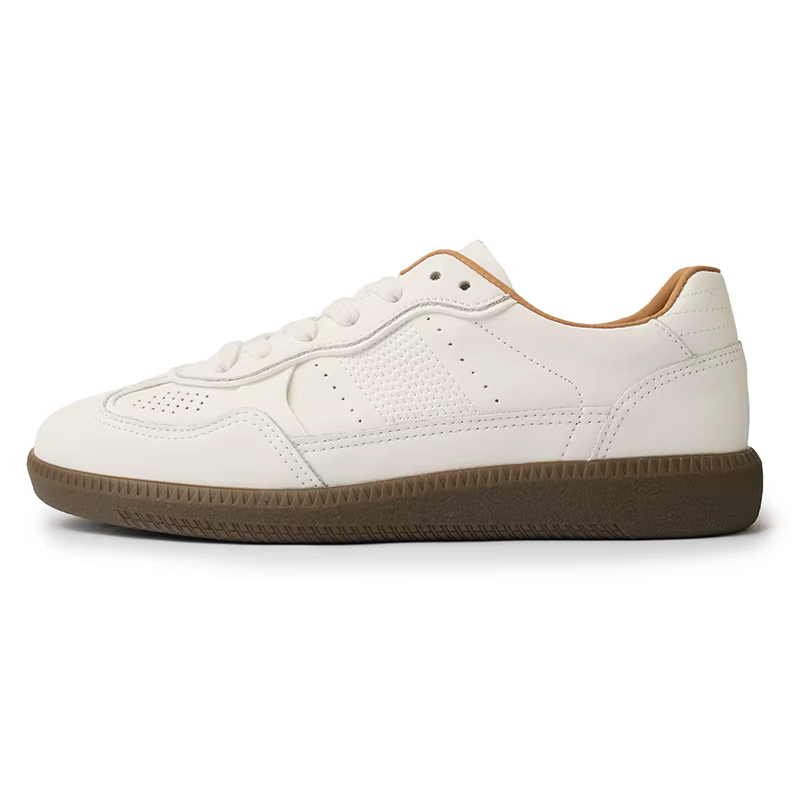 Baskets à lacets en cuir fendu pour femmes, chaussures plates épissées pour dames, appartements déco