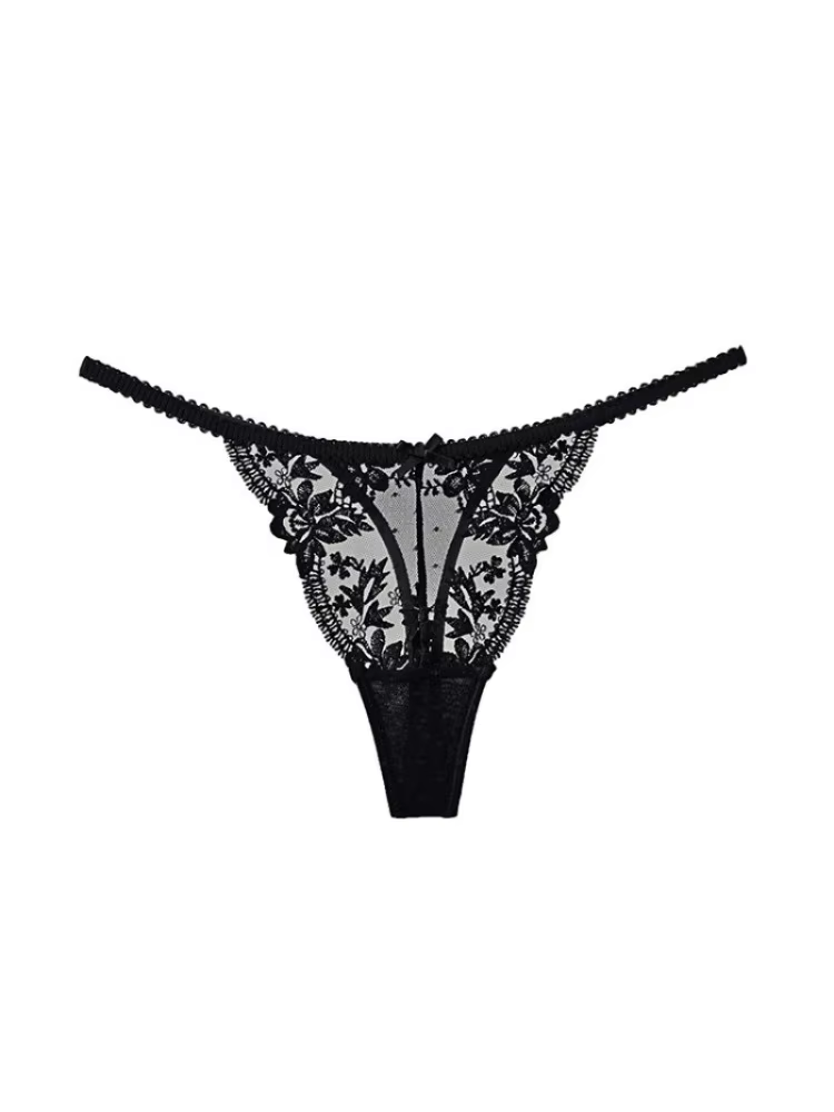 Tanga Dentelle Française Noël Pure Desire Transparent Fente Haute Sans Retirer Érotique T Pantalon C